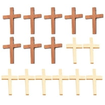 KALLORY Brown Wooden Cross Pendant For Jewelry Making 20Pack