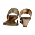 thumbnail image 4 of Rose Gold Traditional Sandal Handmade Shoes Indian Shoes Ladies Wedge Heel Sandal Ethnic Shoes, 4 of 5