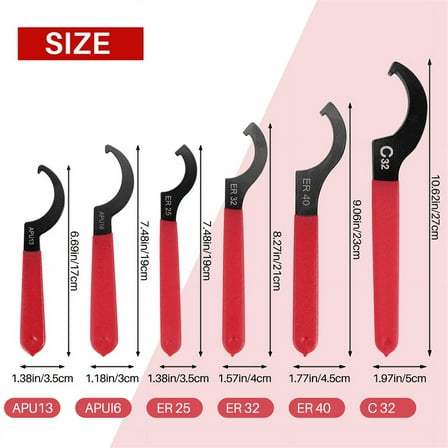 2025 New! 6 Pieces Spanner Wrench Set Adjustable Coilover Spanners Hook Wrenches Tools Steel
