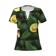 thumbnail image 4 of Wukai Fresh Avocados Casual V-Neck Graphic Tees for Women: Lightweight and Breathable Summer Tops with Stylish Design-Medium, 4 of 8