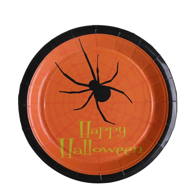 Platos de papel desechables para Halloween, suministros para fiesta de Halloween, 10 Uds.