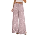 thumbnail image 6 of kaondbfi Dress Pants Women Petite High Waisted Wide Leg Summer Beach Vacation Women's Pants Casual Trousers, 6 of 8