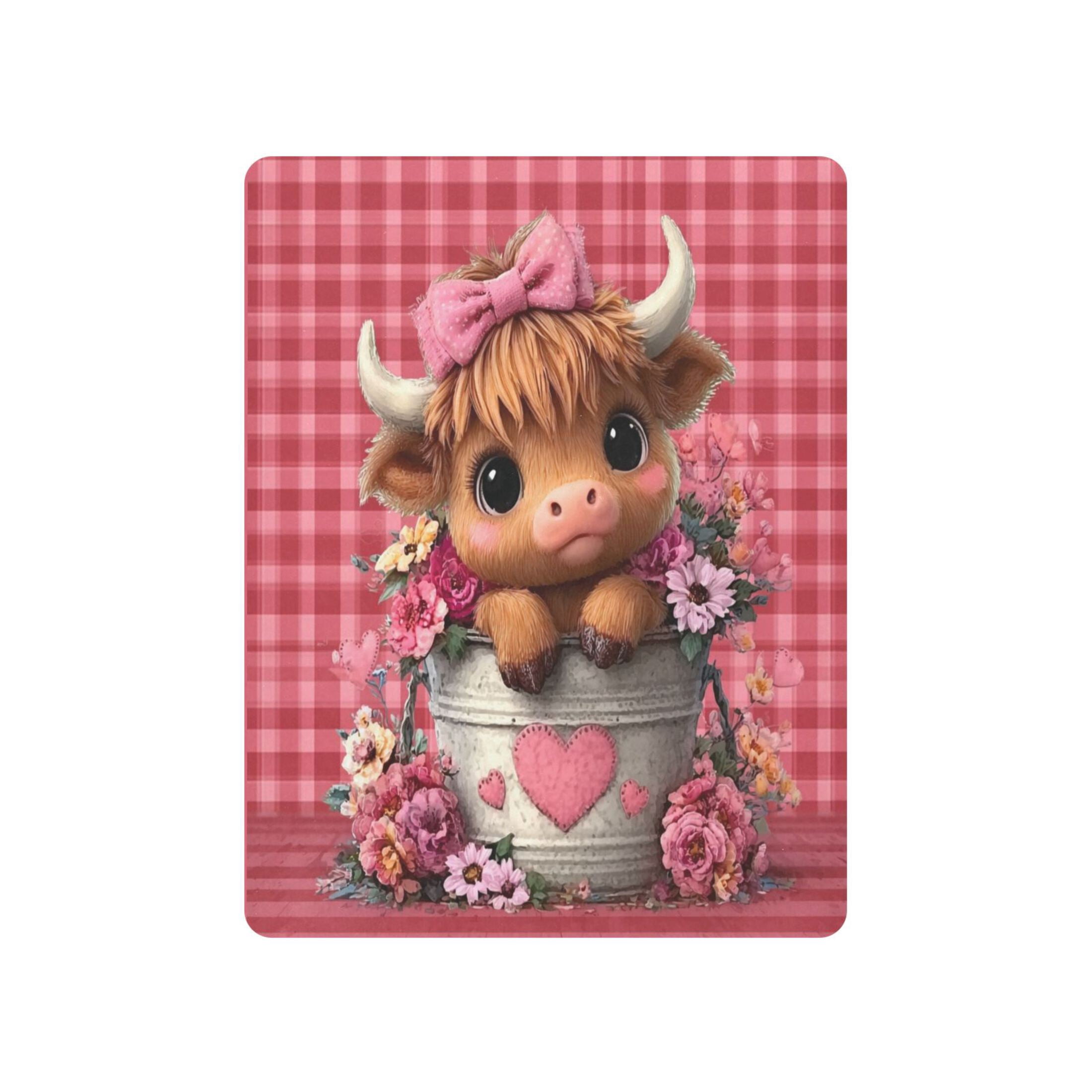 Baby Essentials 52”x 28”- Standard Cotton-like Modal Elastic- Adorable Highland Cows Design Crib Sheets for Newborns and Toddlers