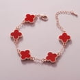 thumbnail image 2 of Flor pulsera de trébol de cuatro hojas Versión coreana de la pulsera de cristal reloj de joyería para mujer regalo oro rojo trébol de cuatro hojas de cinco hojas, 2 of 2