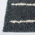 thumbnail image 4 of SAFAVIEH Venus Anuki Striped Shag Runner Rug, Dark Grey/Ivory, 2'2" x 10', 4 of 9