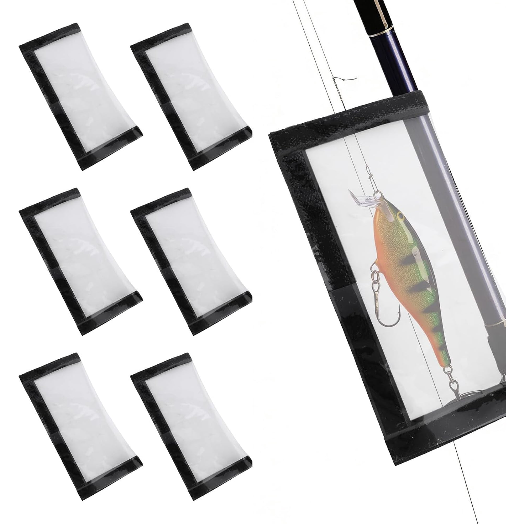 6pcs Clear Fishing Lure Wraps Transparent Lure Covers Bait Gloves Fish Hook Storage Protectors Pole Sleeve Guard to Keep Fishermen Fishing Safe for Rod