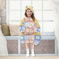 thumbnail image 7 of FORMRS Wearable Blanket Hoodie with Sleeves for Kids Cozy Flannel Sweatshirt, Light Blue Daisy, 7 of 7