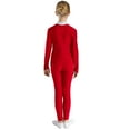 thumbnail image 4 of Alvivi Kids Girls Sparkle Flower Printed Long Sleeve Full Body Gymnastics Leotard Unitard Jumpsuit Burgundy 6, 4 of 7