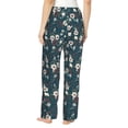 thumbnail image 3 of Uemuo Vintage Floral Pattern Women's Wide Leg Palazzo Lounge Pants with Pockets Light Weight Loose Comfy Casual Pajama Pants-X-Large, 3 of 9