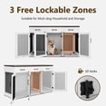 thumbnail image 6 of MCombo 55.5" L x32.4"H Large Wooden Dog Crate Furniture with Drawers, Lockable Doors, Removable Dividers, 6 of 7