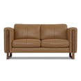 thumbnail image 4 of Simpli Home Richard Modern, Contemporary 62 inch Wide Sofa in Butternut Brown Genuine Leather, 4 of 14