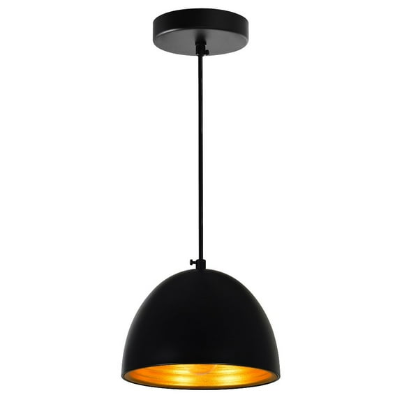 CWI Lighting Modest 1 Light Down Contemporary Metal Mini Pendant in Black