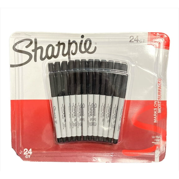Sharpie Ultra-Fine Permanent Markers, Black, 24 Count