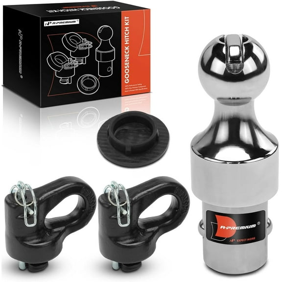 A-Premium 2-5/16 Inch Gooseneck Trailer Hitch Ball Kit 38,000 lbs GTW/9,500 lbs VTW Compatible with Ford F-250/F-350/F-450 Super Duty & Chevrolet Silverado 2500/3500 HD & GMC Sierra 2500/3500 HD