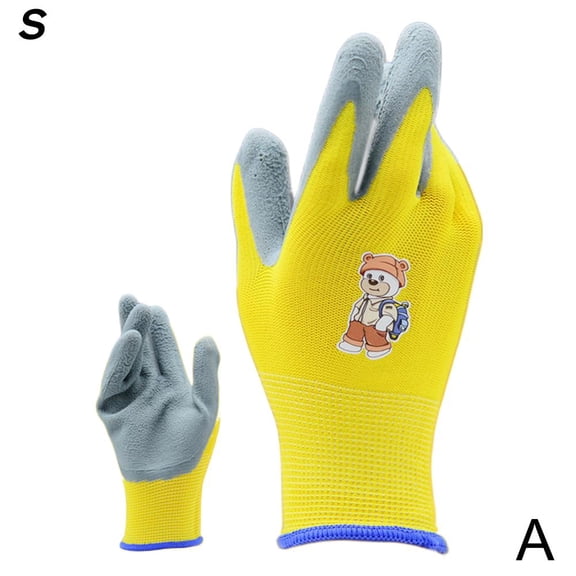 Gardening Gloves For Age 3-5,Yard Work Gloves,Soft Rubber Gloves, Rubber Coated Garden Grippy Work Glove