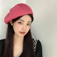 thumbnail image 2 of SikaFu Hats for Women Summer Thin Breathable Beret Simple Texture Beret Versatile Sweet Fashion Artist Hat 여름모자여자 берет Gorro, 2 of 6