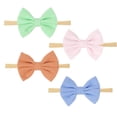 thumbnail image 1 of Diademas de nailon con lazo para bebés y niñas, lazos atados para recién nacidos, lazos para el pelo, accesorios para el cabello para recién nacidos, niños pequeños, 4 Uds., 1 of 6