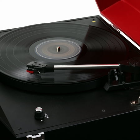 Studebaker - SB6085 Bluetooth Floor Stand Turntable with CD Player and FM Radio - Red