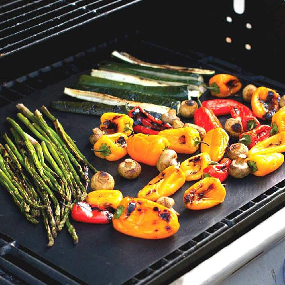 4 pcs Grill Mat BBQ Grill Mats Non Stick - Grill mats for Outdoor Gas Grill,Reusable and Easy to Clean - Works On Gas, Charcoal, Electric Grill and More - 15.75 x 13 Inch - image 4 of 5