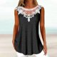thumbnail image 1 of ICHUANYI Clearance Women Fashion Summer Sexy Fold Printed Regular Lace Sleeveless V Neck Button Top(Black, M) ICHUANYI WER2023080812993, 1 of 5