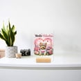 thumbnail image 3 of Hello Valentine’s Day Yorkshire Terrier Flower Crown Romantic Pink Floral Acrylic Plaque Sign Ashwood Base Yorkie Dog Lover Gifts Home Desk Decor - 00031, 3 of 5
