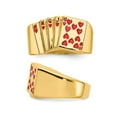 thumbnail image 4 of Mens 14K Yellow Gold Royal Flush In Hearts Ring (SZIE 10), 4 of 5