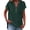 Blackish Green, variant on Short Sleeve Tops for Women Fashion Casual V Neck Button Short Sleeve T Shirt on Sale
