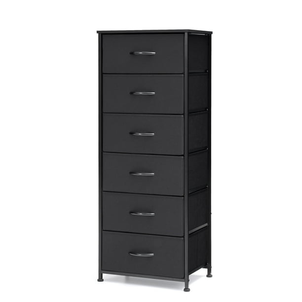 Pellebant Black 6 Drawers Vertical Dresser Storage Tower Chest