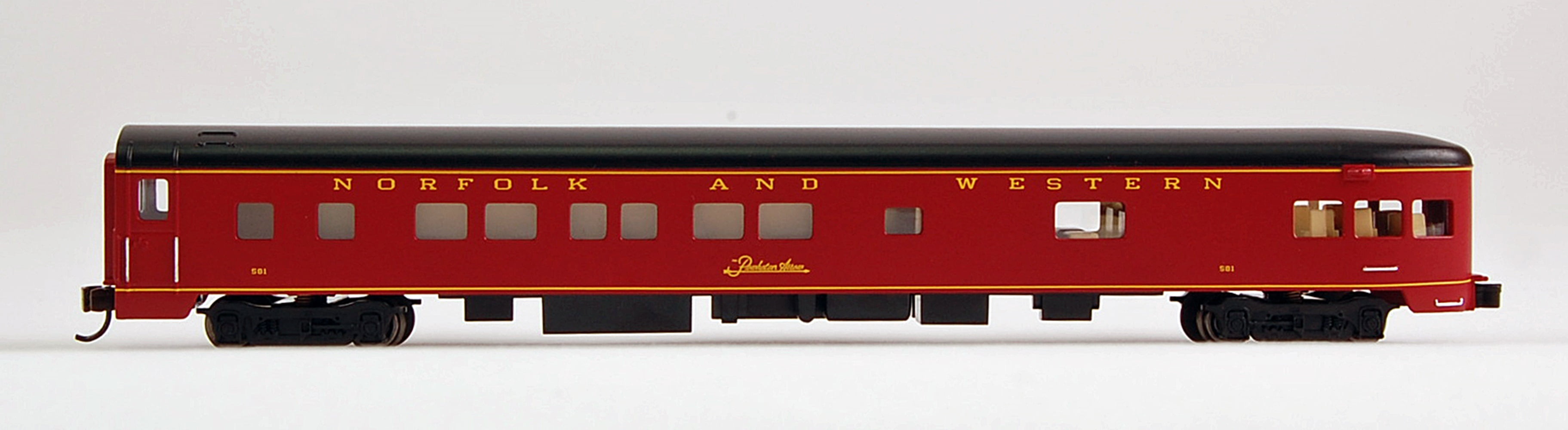 Bachmann N Scale Train 85' Smooth Side Observation Car Norfolk
