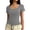 c-14Grey2, variant on Women T-Shirts Casual Solid Color U Neck Short Sleeve Slim Fit Stretch Brushed T Shirt Tops Comfort Streetwear