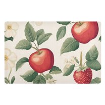 Yayeee Doormat for Indoor Entrance 32" x 20" Non Slippery Floor Rug, Apples Flower Pattern