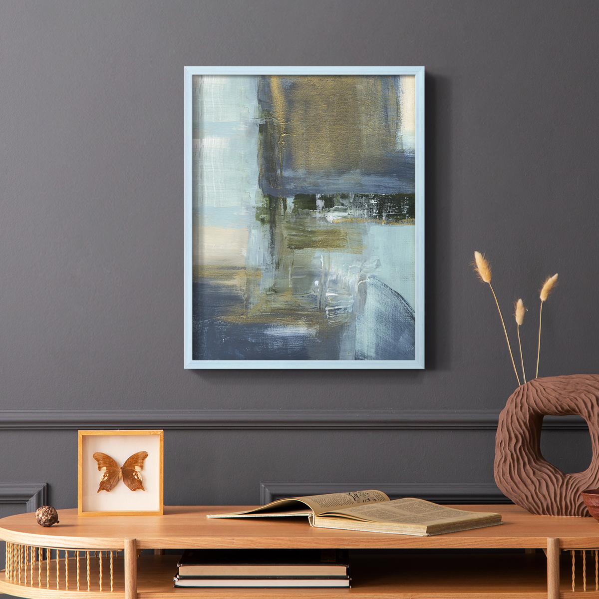 Sand Pond Summer II in Blue Solid Wood 11 x 14 Framed Print
