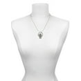 thumbnail image 3 of Delight Jewelry Silvertone Hamsa Hand with Blue Crystal Hockey Ring Charm Necklace, 18", 3 of 4