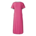 thumbnail image 5 of Women Nightgown Short Sleeve Soft Nightshirt Full Length Dress Sleepwear, 5 of 5