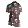 thumbnail image 3 of joogoo Skulls Roses Pattern Men's Cycling Jerseys Mountain Bike Short Sleeve Tops 3XL, 3 of 7