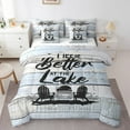 thumbnail image 1 of Erosebridal Ensembles de Literie Maison au Bord de la Rivière Grand Lit, Ensemble de Lit Tout-en-un Grand Lit, Literie Rustique de Chalet Grand Lit, Décor de Chambre de Ferme en Microfibre, Réversible, 7 Pcs, 1 of 5