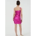 thumbnail image 4 of 2Bunnies Tween Teen Girls' 8yr-14yr One Shoulder Party Dance Metallic Mini Dress, 4 of 7