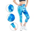 thumbnail image 6 of LAVA Tie Dye Leggings for Women High Waisted Butt Lifting Scrunch Yoga Pants Workout Textured Capri（Blue, XL), 6 of 7
