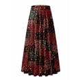 thumbnail image 2 of Jaimenalin Women'S Chiffon Elastic High Waist Pleated A-Line Flared Maxi Skirts Flower-215 XL, 2 of 9
