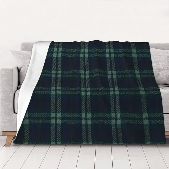 Black Watch Plaid Warm Cozy Plush Throw Blanket for Couch Bed Sofa 40"x30"
