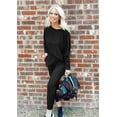 thumbnail image 4 of Conjunto Deportivo PRETTYGARDEN Otoño Mujer 2 Piezas Tejido Acanalado Negro S, 4 of 8