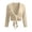 Beige-04, variant on Women's Tie Front Cropped Cardigan 3/4 Sleeve Open Front Knit Shrug Lightweight Casual Bolero Cover Up