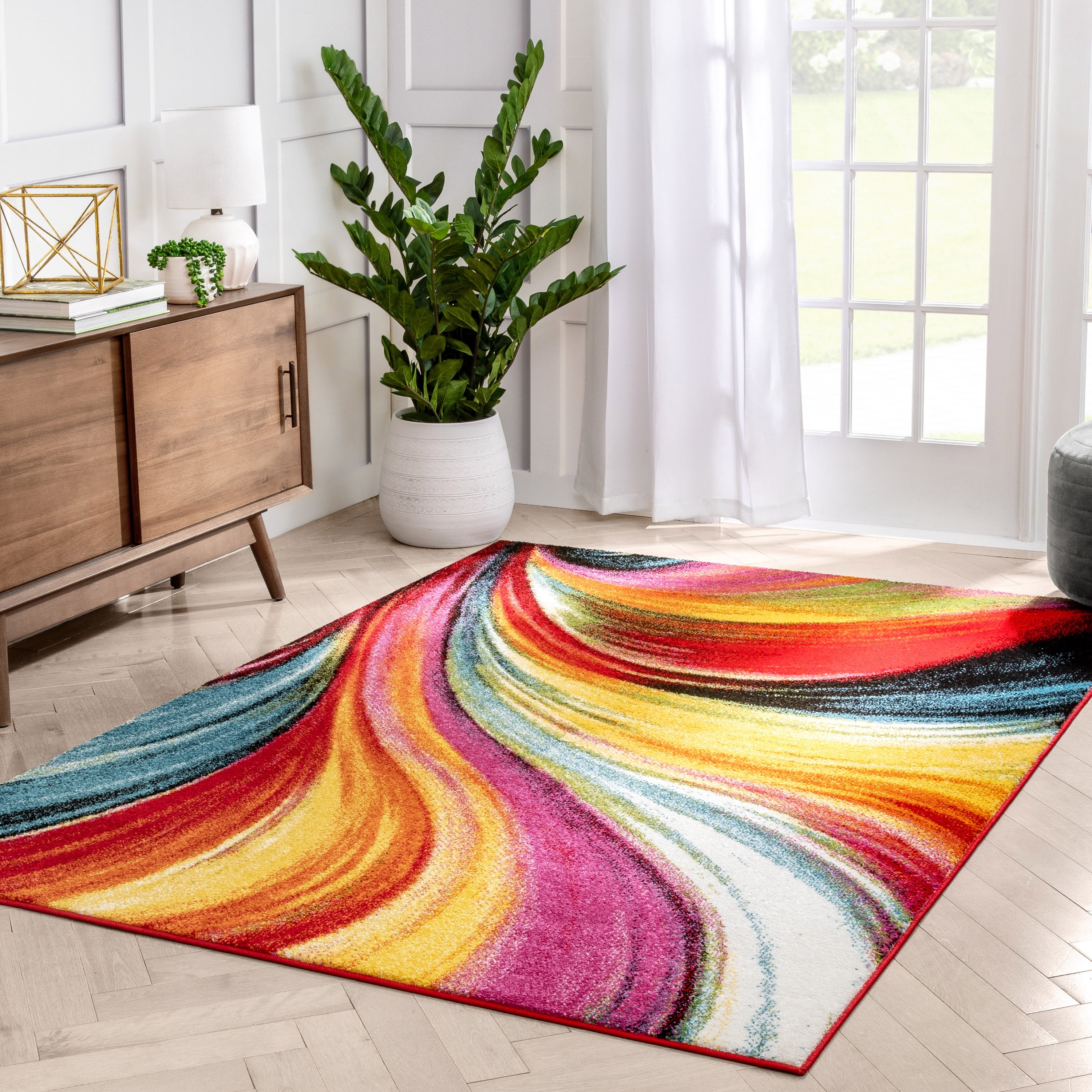Well Woven VI41-5 Pleasure Modern Bright Rug, Multicolor - 5 ft. 3 in. x 7 ft. 3 in.