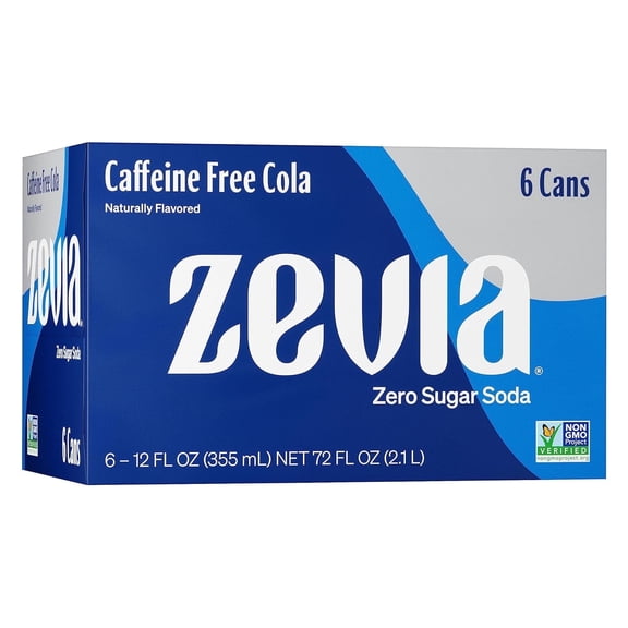 Zevia Zero Calorie Soda Caffeine Free Cola -- 6 Cans Pack of 3