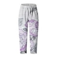 thumbnail image 5 of Tnhcen Women's Plus Size Summer Floral Print Wide Leg Loose Fit Casual Pants - Breathable Relaxed Style Big Size Elastic Waist Trousers for Women, 5 of 5