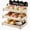Wood Color, variant on Cookie Display Stand 3 Tier Cupcake Stand Wooden Cookie Stand Tiered Dessert Stands Cupcake Display with Chalkboard Sign for Bakers, Vendors, Market Booths, Craft Fairs, Events (Brown)