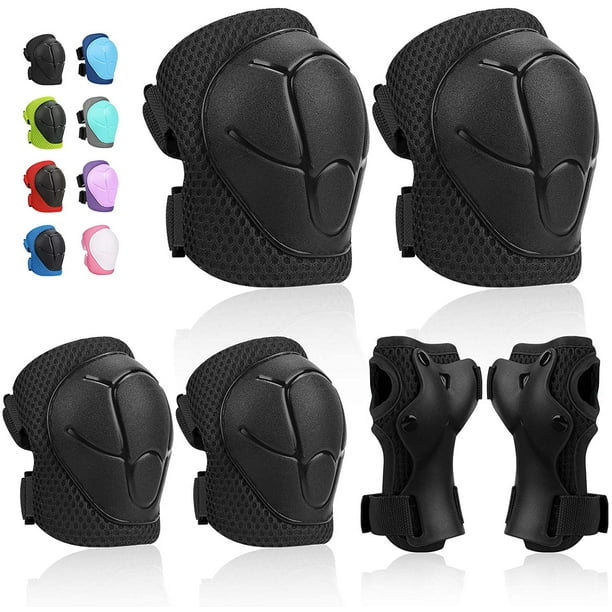 SKL Knee Pads 6 Pieces Kids Knee and Elbow Pads with Wrist Guards for