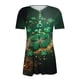 thumbnail image 2 of TaTaai Women's St. Patrick's Printed Top, Cotton Lightweight, Relaxed Fit, Short Sleeve V-Neck, Button Detail Ruching, Pullover, Casual Daily Holiday Spring Summer Wear Multi-Color Gift, 2 of 5