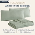 thumbnail image 6 of THD Winston - 3 Piece Full Queen Size Quilt Set, Lightweight Queen Bedspread Coverlet Set (Full/Queen, Sage Green), 6 of 8