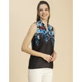 thumbnail image 3 of Moomaya Sleeveless Mandarin Collar Printed Georgette Top - Women's Stylish Top, 3 of 9